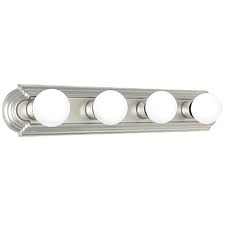 24" Racetrack 4 Bulb Vanity Fixture - Satin Nickel