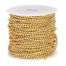 1/8" x 100' Beaded Chain - Brass