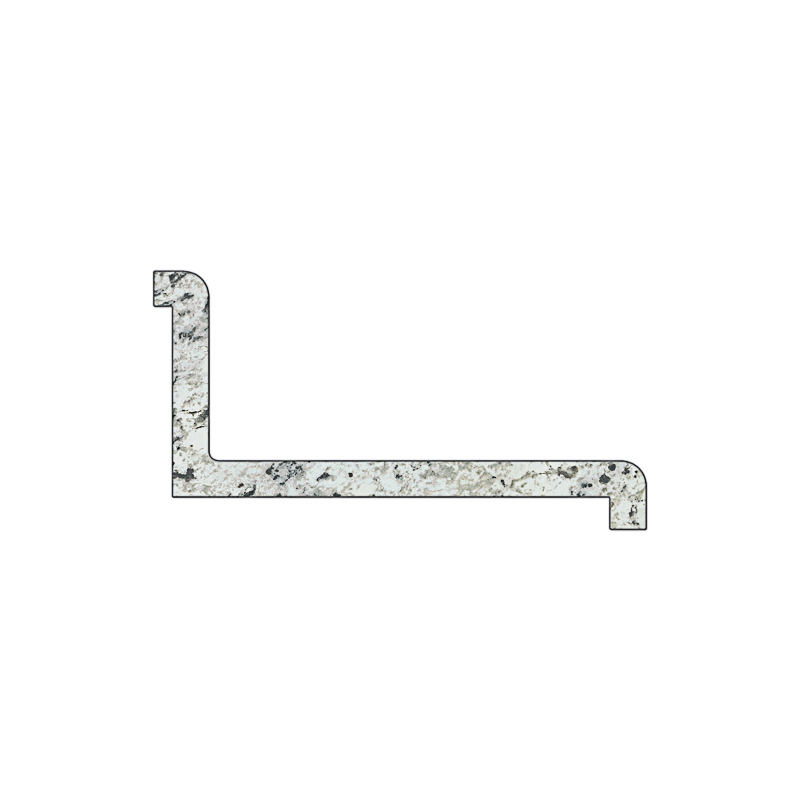 White Ice Left Hand Countertop End Cap