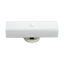 14" U-Channel 2 Bulb Fixture with Outlet - White