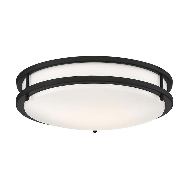 14" LED 26W Selectable Ringed Ceiling Fixture - Matte Black