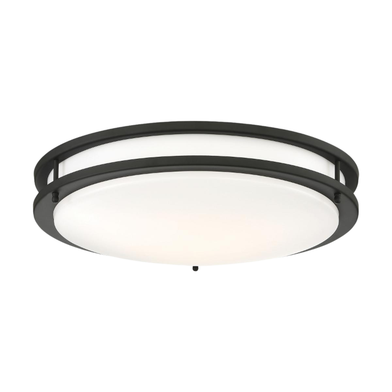 10" Glamour LED 18W Selectable Ringed Ceiling Fixture - Matte Black