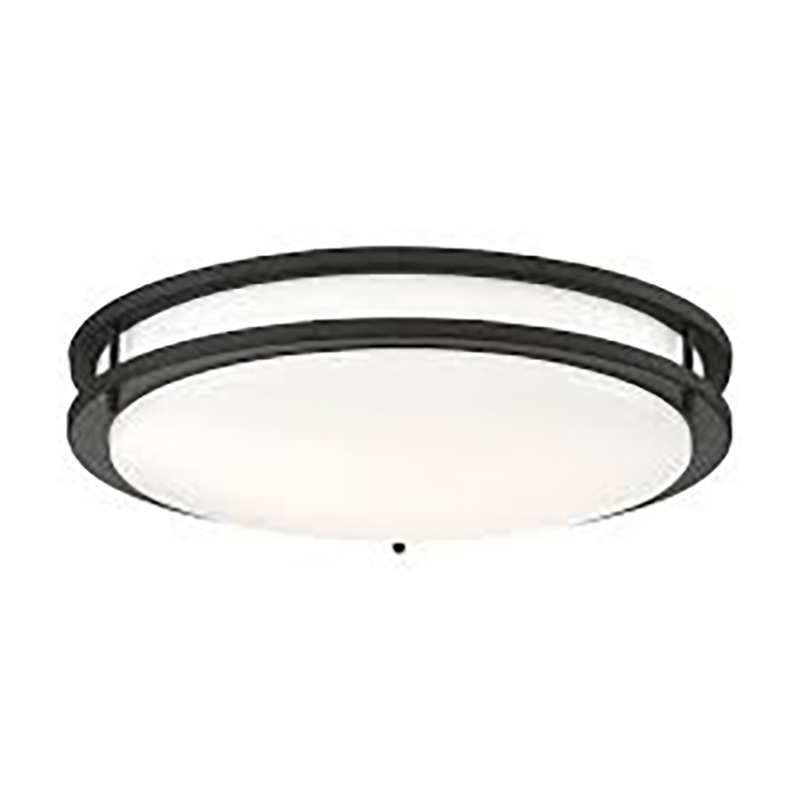 17" Glamour 25W LED Selectable Ringed Ceiling Fixture - Matte Black