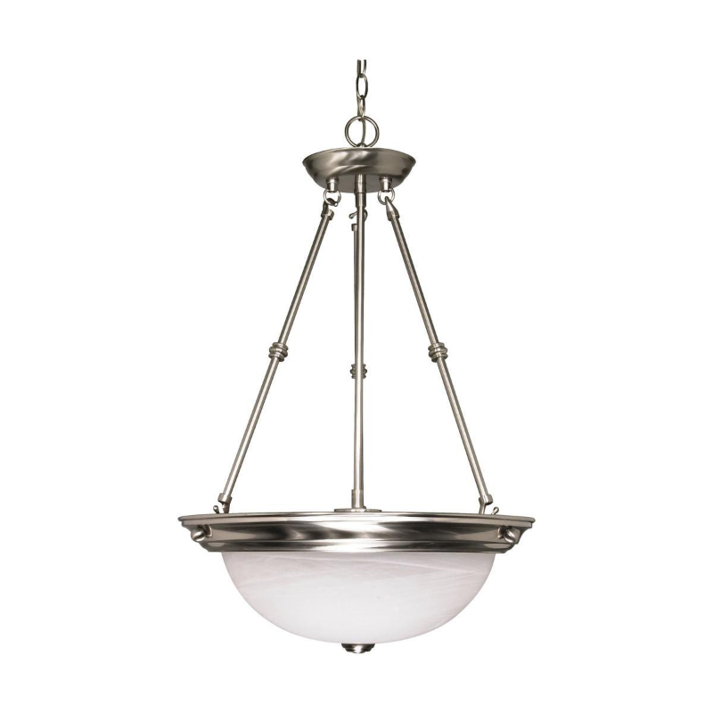 20" 3 Bulb Pendant Light Fixture - Satin Nickel