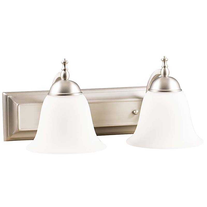 15" Dallas Bell 2 Bulb Vanity Fixture - Satin Nickel