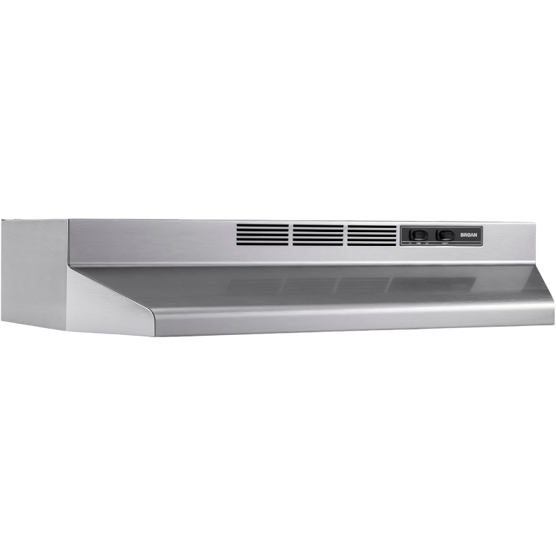24" Nutone Under Cabinet Ductless Range Hood with Light - Stainless Steel