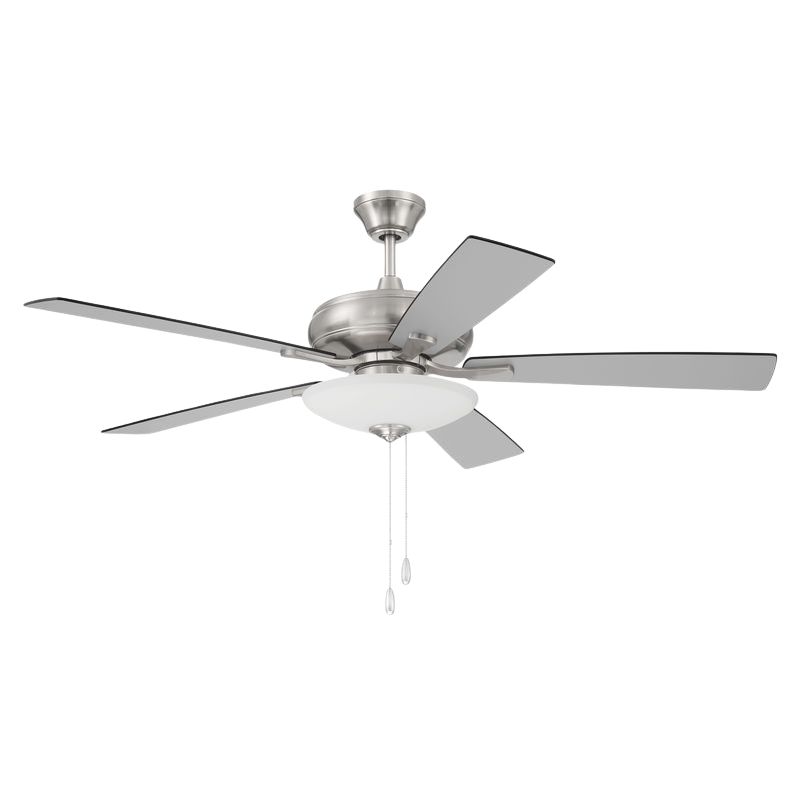 52" 5-Blade EOS LED Ceiling Fan w/Bowl Light - Brushed Nickel - Brushed Nickel/Greywood Blades