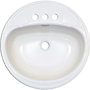 18" Round Lavatory Sink White
