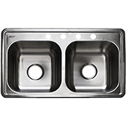 Ss Dbl Sink 33" X 19" X 6"