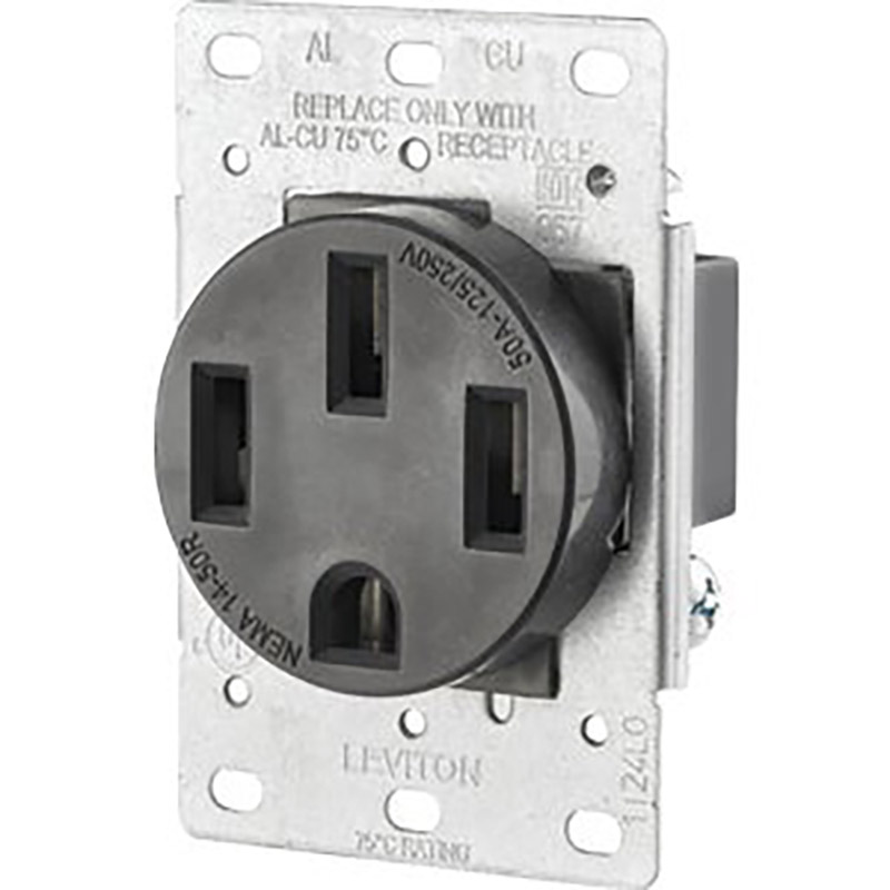 50A 4 Wire Flush Mounted Range Receptacle