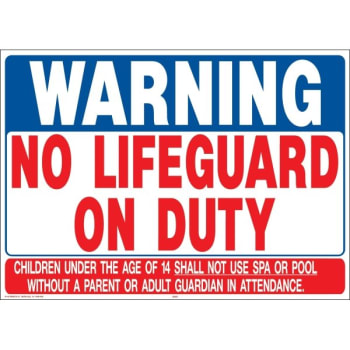 Warning No Lifeguard Sign