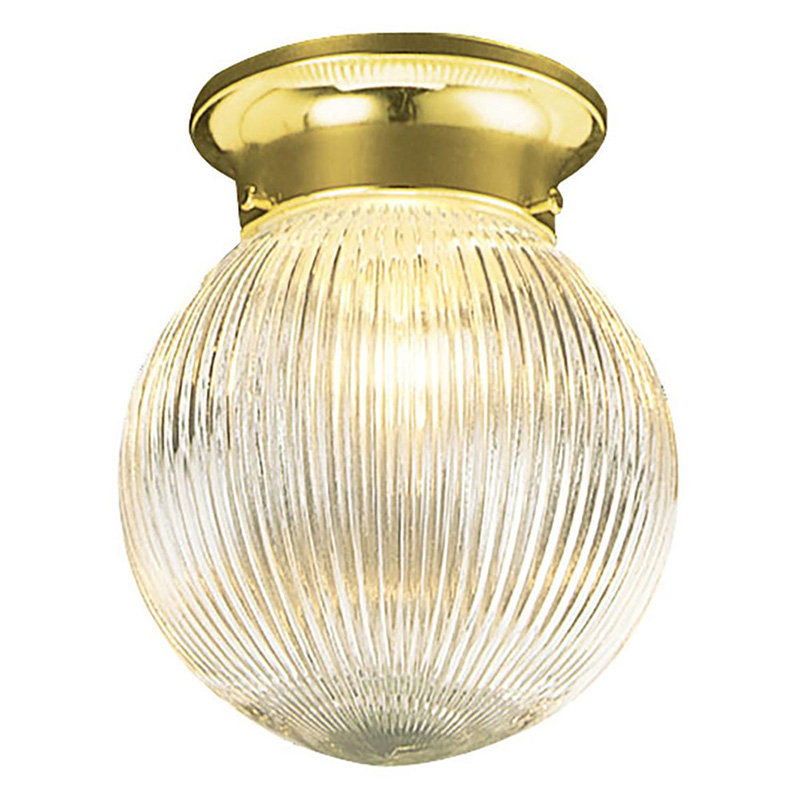 6" Clear Ribbed Ball Fixture