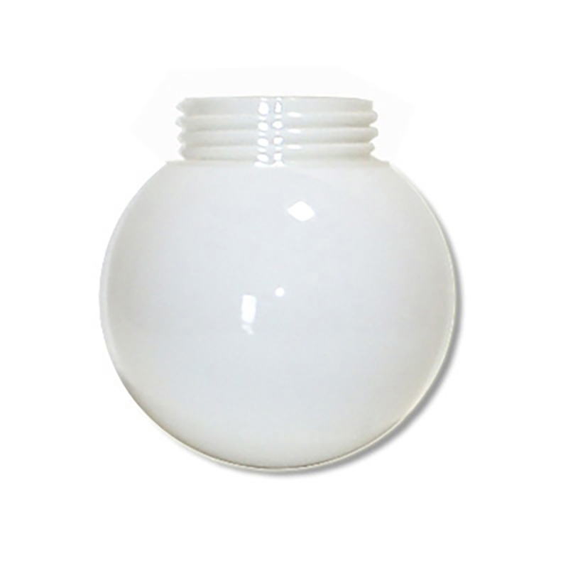 6" Wht Threaded Glass Globe