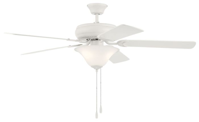 52" 5-Blade Decorators Choice LED Ceiling Fan w/Bowl Light - White