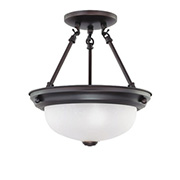 11" Semi-Flush 2 Bulb Pendant Ceiling Fixture - Bronze