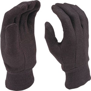 Brown Cotton Jersey Gloves