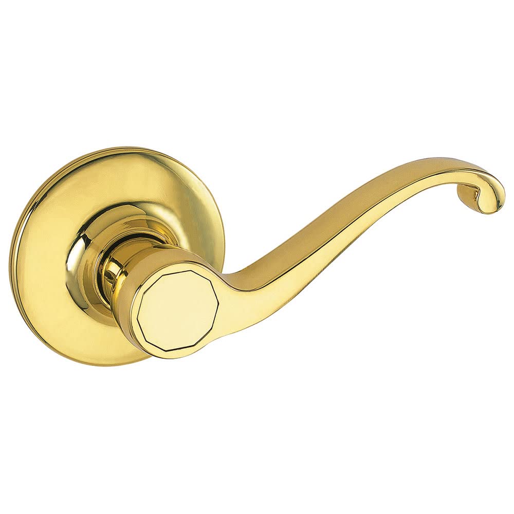 Economy Scroll Dummy Lever - Polished Brass