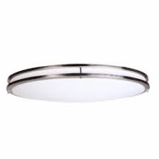 32" LED 52W Selectable Oval Ringed Ceiling Fixture -Satin Nickel