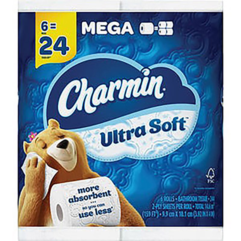 Charmin 2-Ply Mega Toilet Paper Rolls - 6/pack