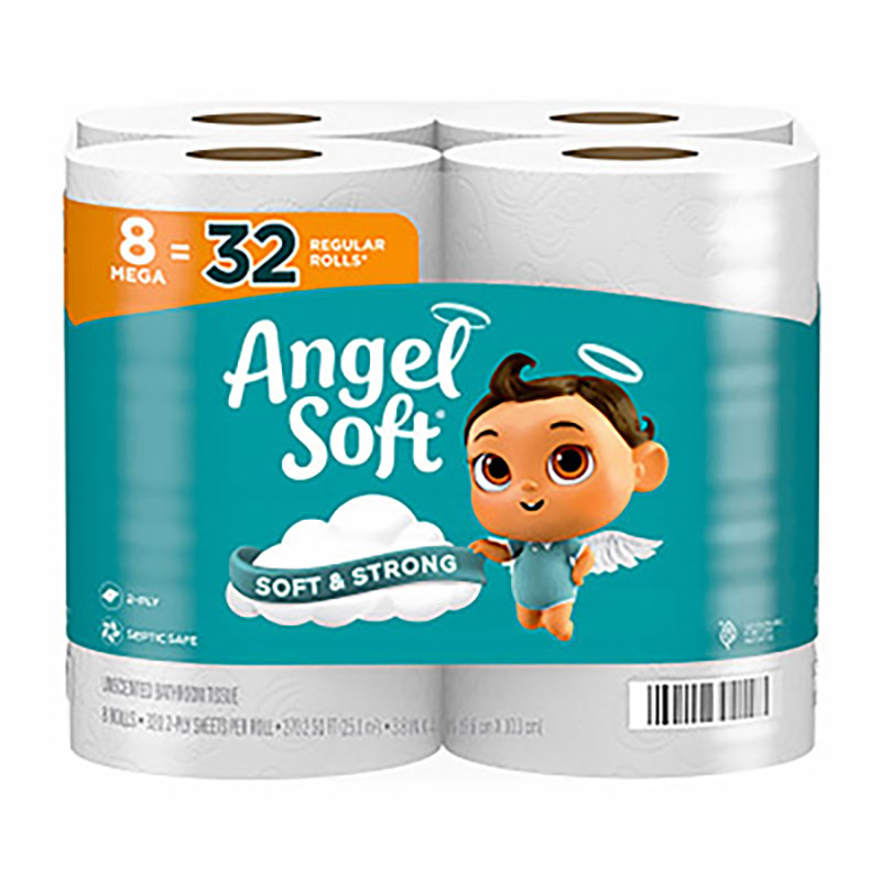 Angel Soft 2-Ply Mega Toilet Paper Rolls - 8/pack