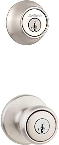 Kwikset SmartKey 660 Series Deadbolt and Tylo 400T Entry Lock Combo - Satin Nickel