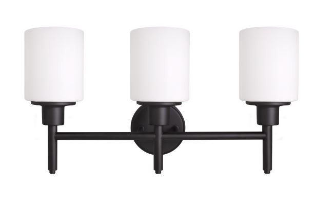 21.6" Aubrey 3 Bulb Vanity Fixture - Matte Black