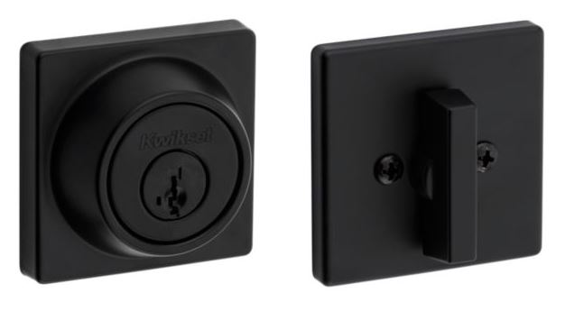 Kwikset 600 Contemporary SmartKey Single Cylinder Deadbolt - Matte Black
