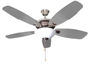 52" 5-Blade Asher LED Ceiling Fan w/Light Kit - Satin Nickel - Silver/Walnut Blades