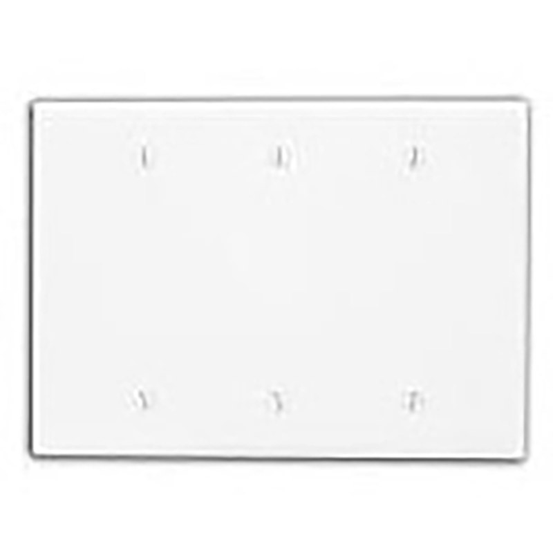 3 Gang Blank Wall Plate - Standard Size - White