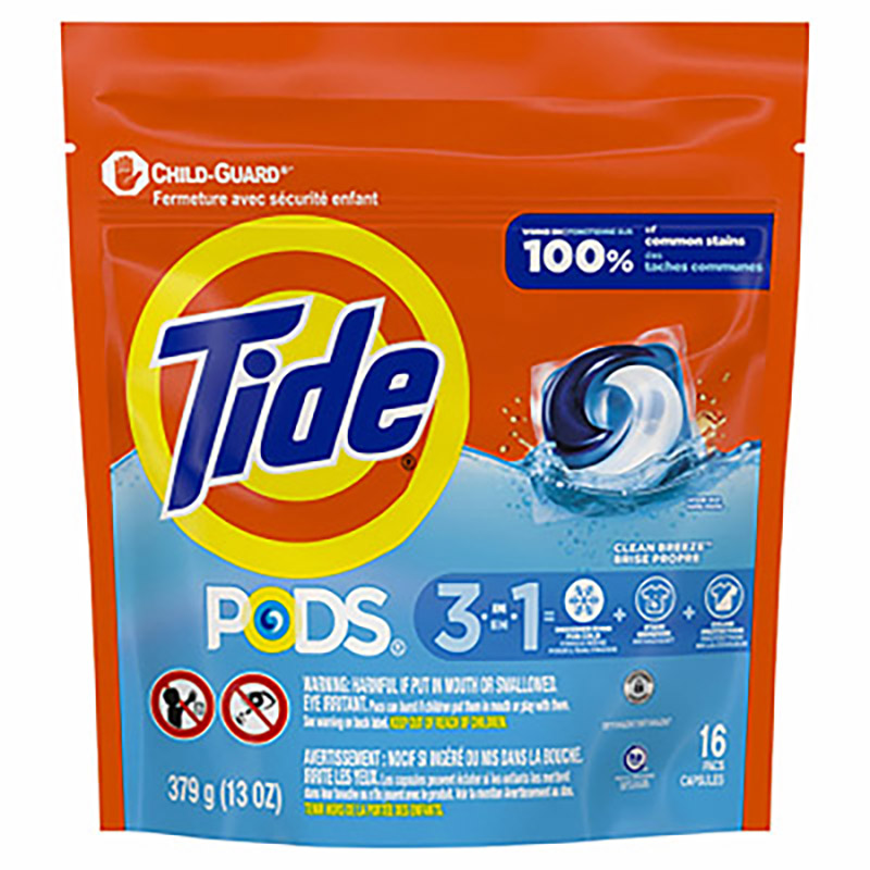 Tide Clean Breeze Scent Laundry Detergent Pods - 16/pack