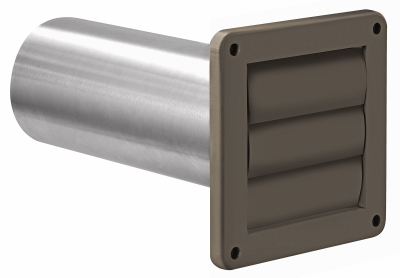 4" Louvered Brown Plastic Exhaust Wall Vent