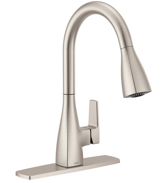 CFG Slate Single Handle Kitchen Faucet with Pull Down Sprayer - Stainless Steel
