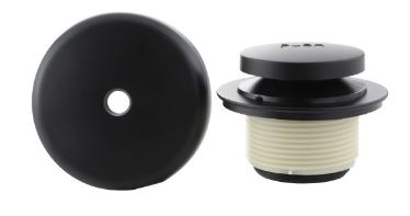 Toe Touch Stopper Kit with Overflow Plate - Matte Black