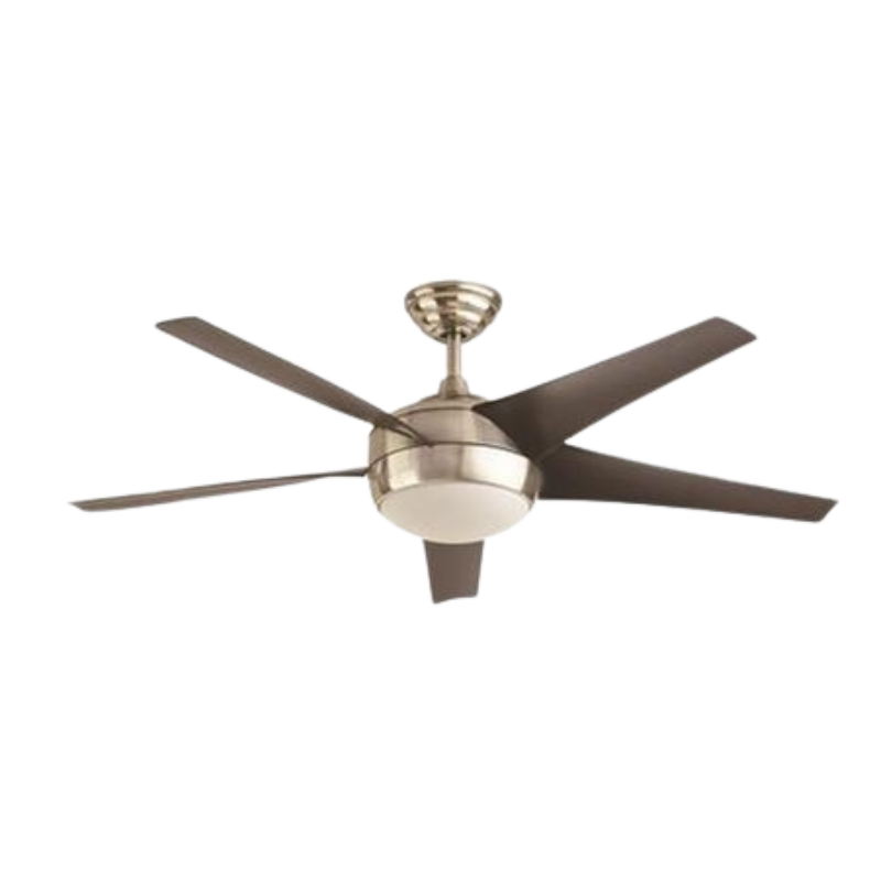 52" 5-Blade Seasons Bryza LED Ceiling Fan w/Light Kit- Satin Nickel - Matte Black Blades