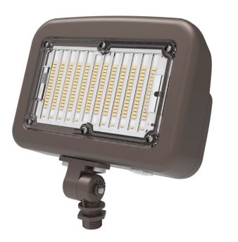 60W LED Selectable Dusk-to-Dawn Security Flood Light - Bronze