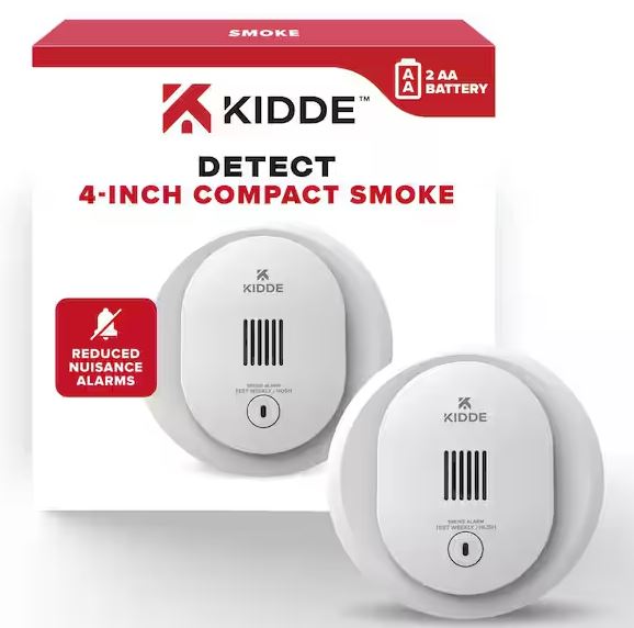 4" Kidde 2-AA Battery Operated Smoke Alarm - 10SDR