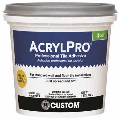 AcrylPro Pre-Mixed White Ceramic Tile Adhesive - Quart