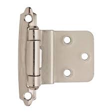 3/8" Inset Cabinet Door Hinge - Satin Nickel - 2/pack