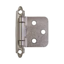 Flush Cabinet Door Hinge - Satin Nickel - 2/pack