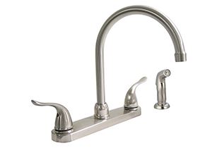 Banner Two Handle Kitchen Faucet - Satin Nickel - With Spray