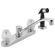 Delta Two Handle Kitchen Faucet - Chrome - With Spray