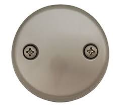 2 Hole Blank Overflow Plate - Satin Nickel