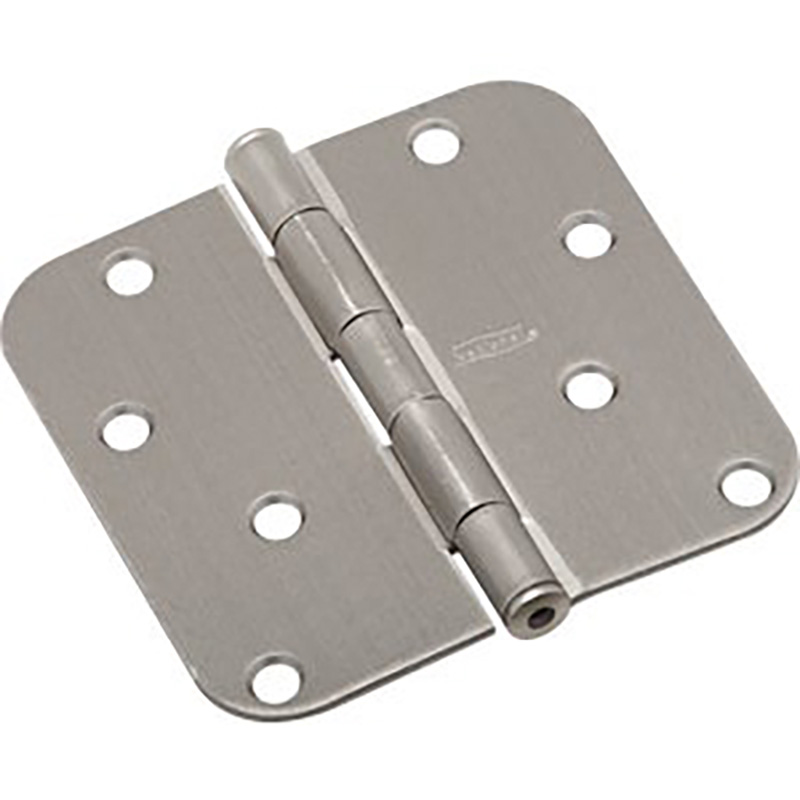 4" Round Corner Door Hinge - Satin Nickel