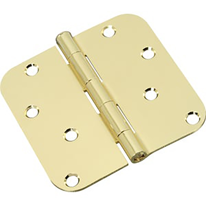 4" Round Corner Door Hinge - Satin Brass