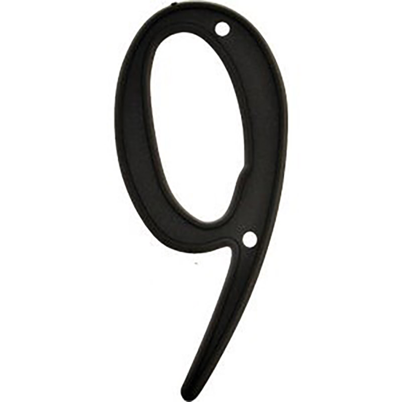 4" Black Plastic Number #9