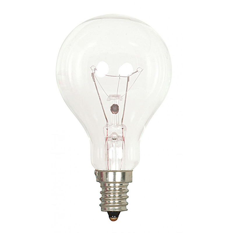 40 Watt A15 Clear Candelabra Base Appliance Light Bulb