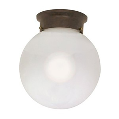 6" Flush Ball Old Brz/Alab Glass