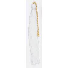 5" White Tassel with Brass Chain