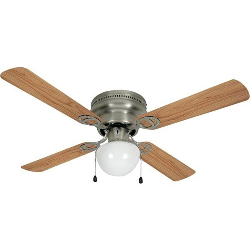 42" 4-Blade Home Impression Neptune Ceiling Fan w/Light Kit - Satin Nickel - Maple/Cherry Blades