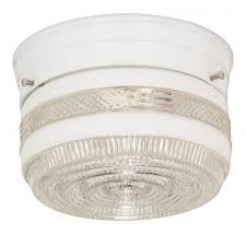 10" Flush Mount 2 Bulb Drum Ceiling Fixture with Crystal Accent Glass - White